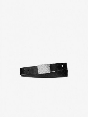 Cinturones Michael Kors Reversible Empire Logo Embossed Cuero Hombre Negras | 504786-TEF
