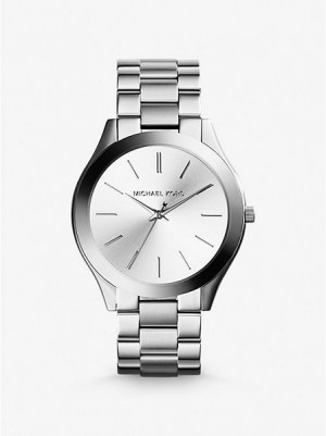 Relojes Michael Kors Slim Runway Mujer Plateadas | 964785-HJP